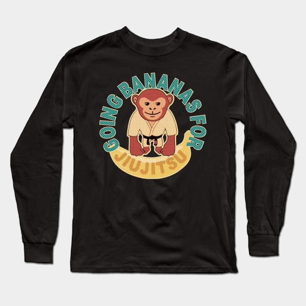 Going Bananas for Jiu Jitsu - Monkey stlye Long Sleeve T-Shirt by undersideland